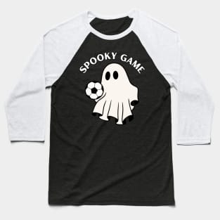 Spooky game, ghost playing footbal/soccer. Halloween Baseball T-Shirt